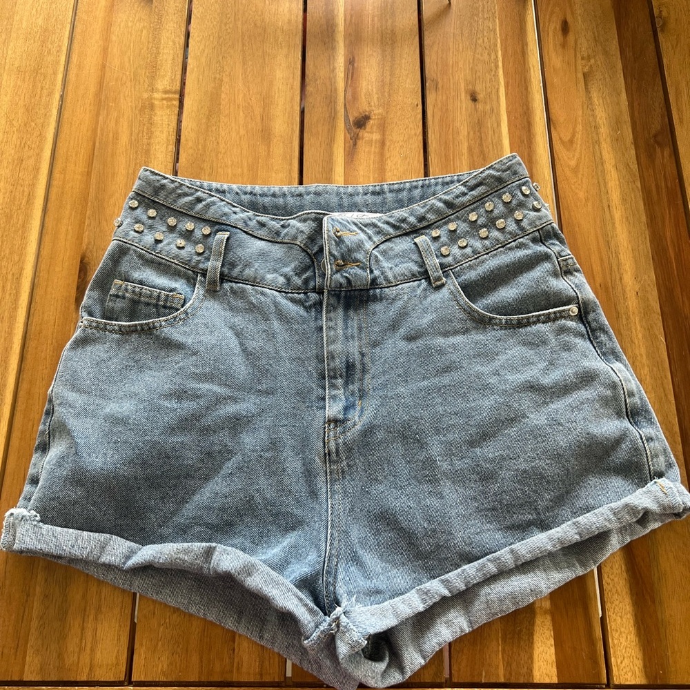 Studded Denim Women Shorts